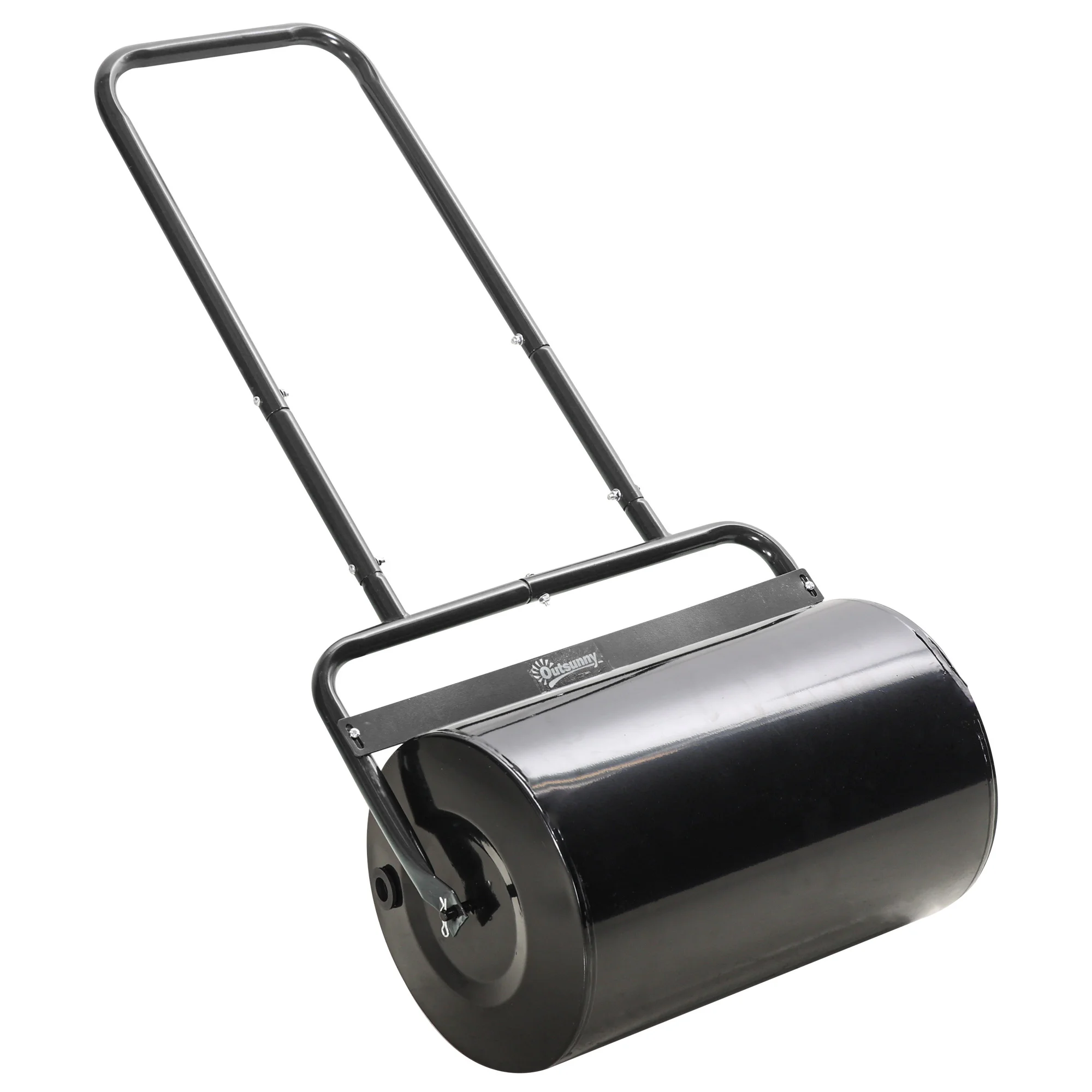 Outsunny Grasrol Breedte 58cm Ø32cm 38L met U-vormig handvat Zwart