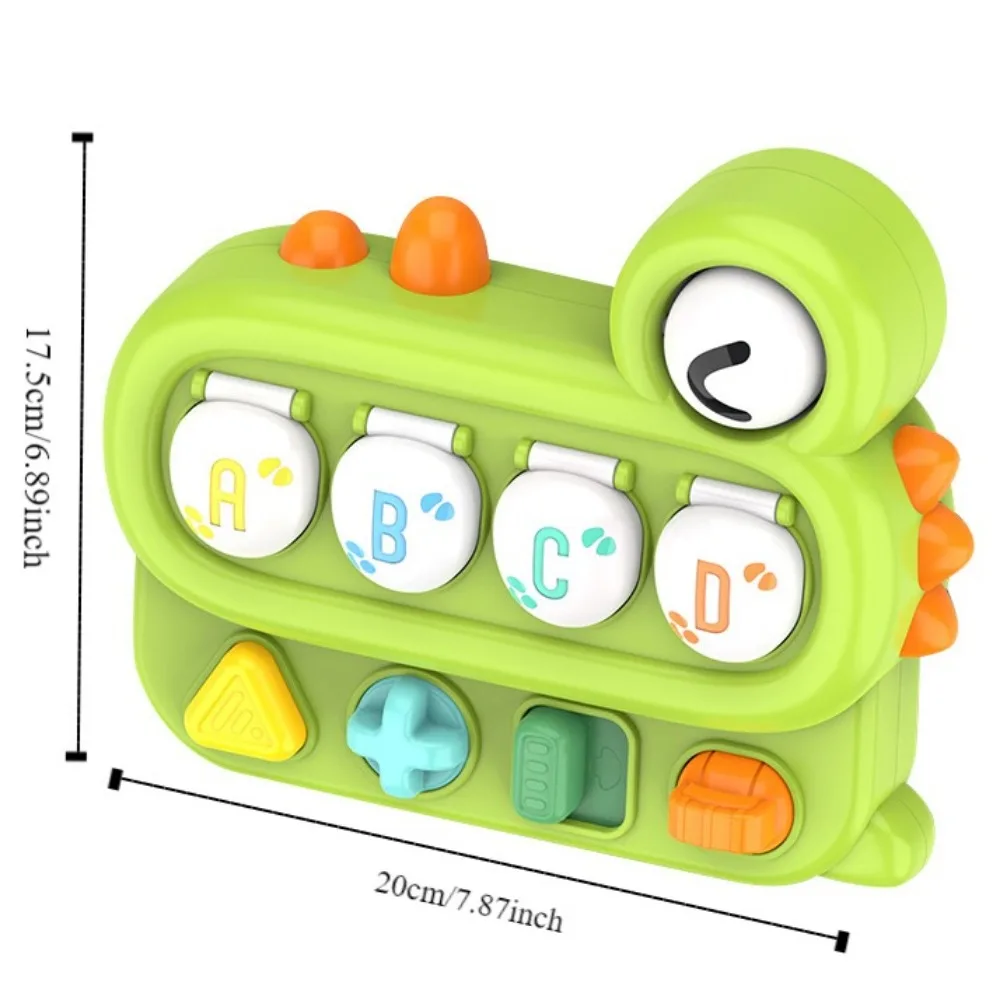 Montessori Peekaboo Scatola interruttori Pulsante Dinosauro Scatola giocattolo animale interattivo Animali dei cartoni animati Giocattolo sensoriale animale colorato Regali per bambini