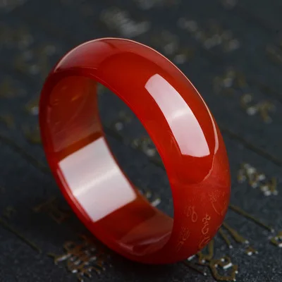 

Red Copywriting Natural Chalcedony Agate Bracelet Jade Bangles Elegant Exquisite Jewelry Hand Accessories Crafts