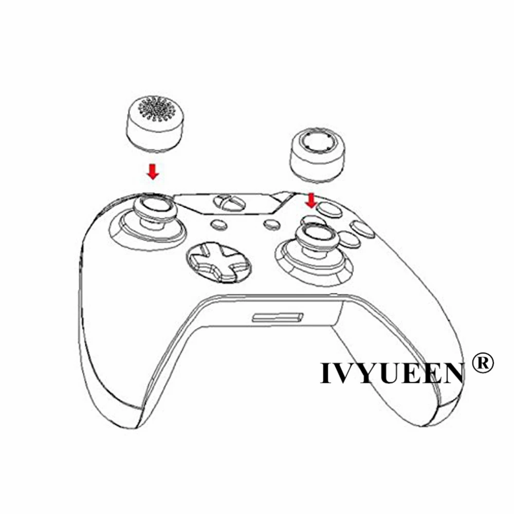 IVYUEEN 8 PCS Black Analog Stick Joystick Cover for XBox One Series X S Elite Controller Gamepad Analogue Thumbsticks Caps Grips