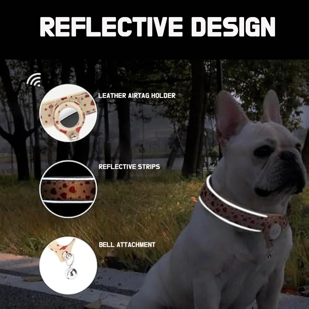 For Apple Airtag Pet Large Dog Collar Reflective Protective Tracker Neoprene WaterProof Dogs Positioning Protect Holder Collars