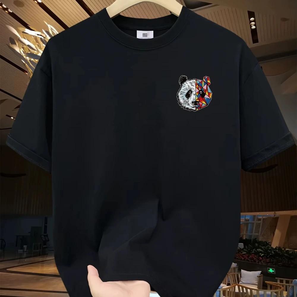 Y2K Style Mens Printed T-Shirt Breathable Cotton O Neck Short Sleeve Tops Trend Streetwear Daily Casual Male Basic Shirts