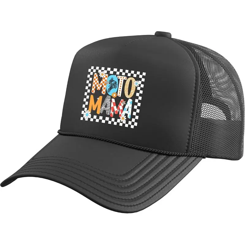 Moto Mama Motocross Mom of A Motocross Rider Mother Trucker Hat with Adjustable Mesh Back
