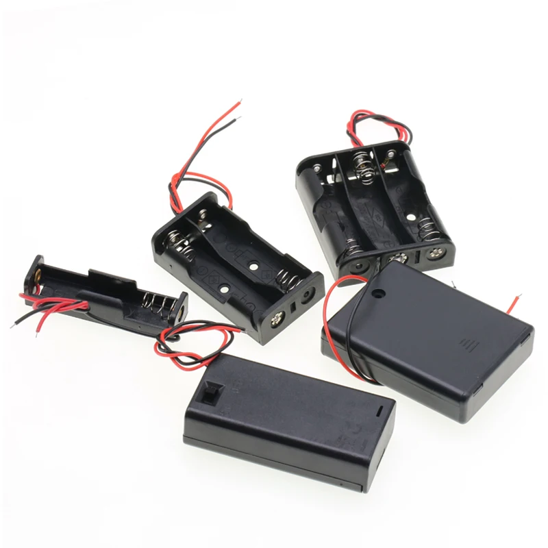 Battery box No. 5 and No. 7 with wire cover switch 18650 battery holder 1/2/3/4/6/8 sections, welding free series 9V