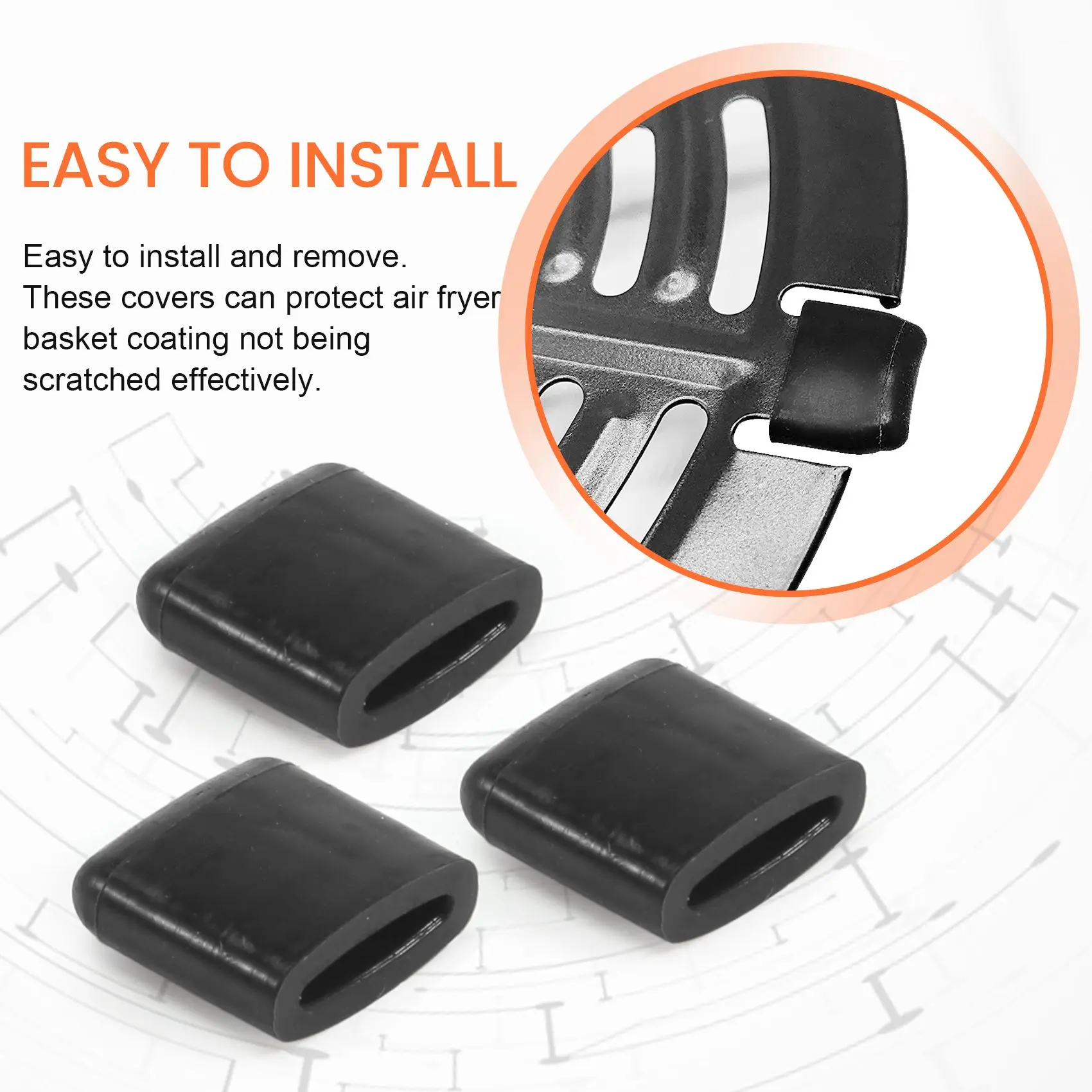 A86I-مقلاة هوائية مصدات مطاطية تناسب قوة مقلاة هوائية لوحة هش مقلاة هوائية استبدال أغطية حماية لمقلاة الهواء مقلاة شواء