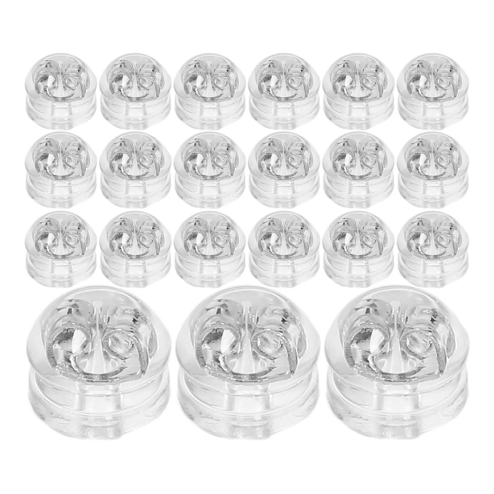 50Pcs Silicone Ear Backs Soft Silver Secure Fit Replacement Clear Stud Earring Clutch Stoppers for Fish Hook Hoops Drops