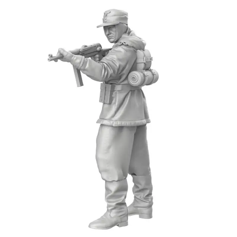 1/72 Żołnierz niemiecki z II wojny światowej Skala żywiczna Mikro Miniaturowa figurka Biały Model Model drukowany 3D Niezmontowany i niepomalowany
