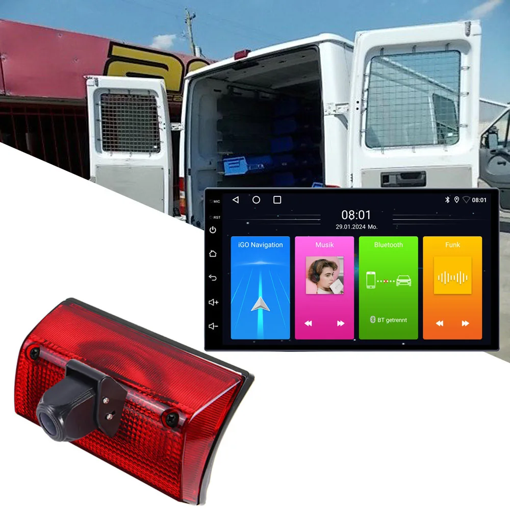 HD brake light Rear view camera CarPlay Android Auto Car Radio Player for Mercedes Freightliner Sprinter 2500 3500 1995- 2006