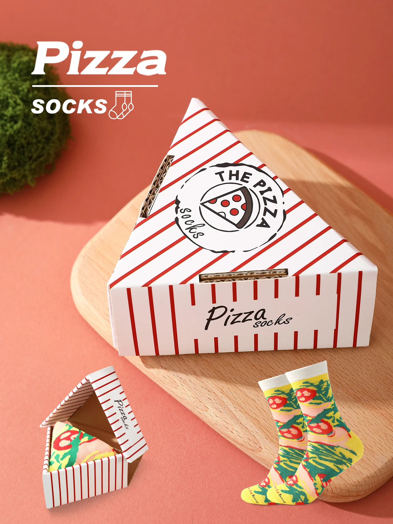 

1 pair of medium-cut unisex socks pizza with a novel and quirky creative and interesting holiday gift