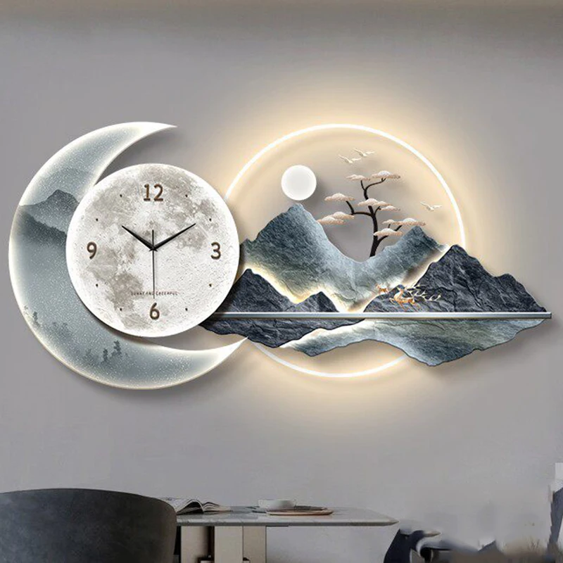 

Design Luminous Wall Watch Xenomorph Chinese Style Interior Fashion Digital Clock Wall Aesthetic Led Horloge Home Decoration