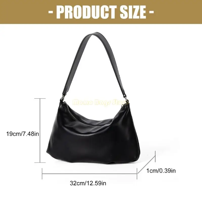 X90D حقيبة يد كورية ناعمة من البولي يوريثان تحت الإبط، حقيبة يد رفيعة دائمة للنساء