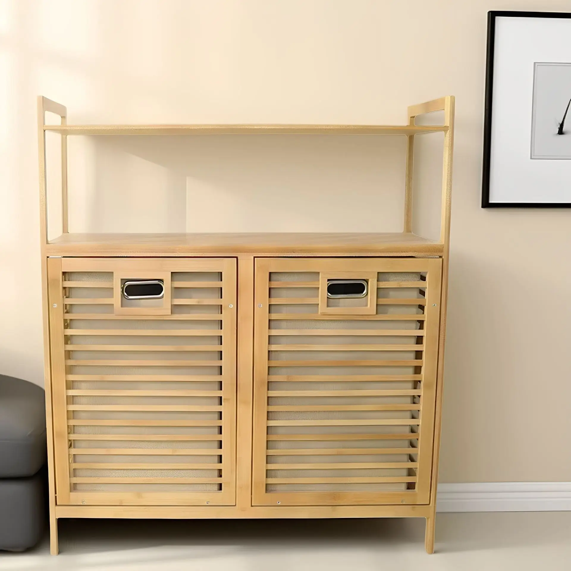 Bamboo Multifunctional Dirty Laundry Basket Household Laundry Storage Rack Stylish INS Hotel Dirty Clothes Storage Basket