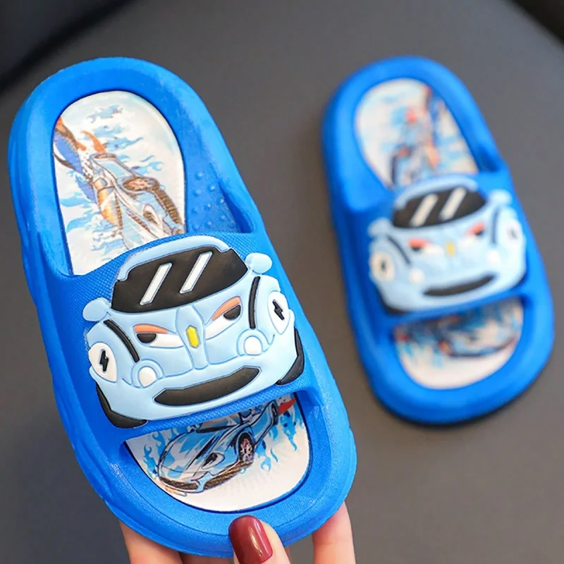 Summer children\'s slippers Car cartoon bathroom slippers Casual beach slippers