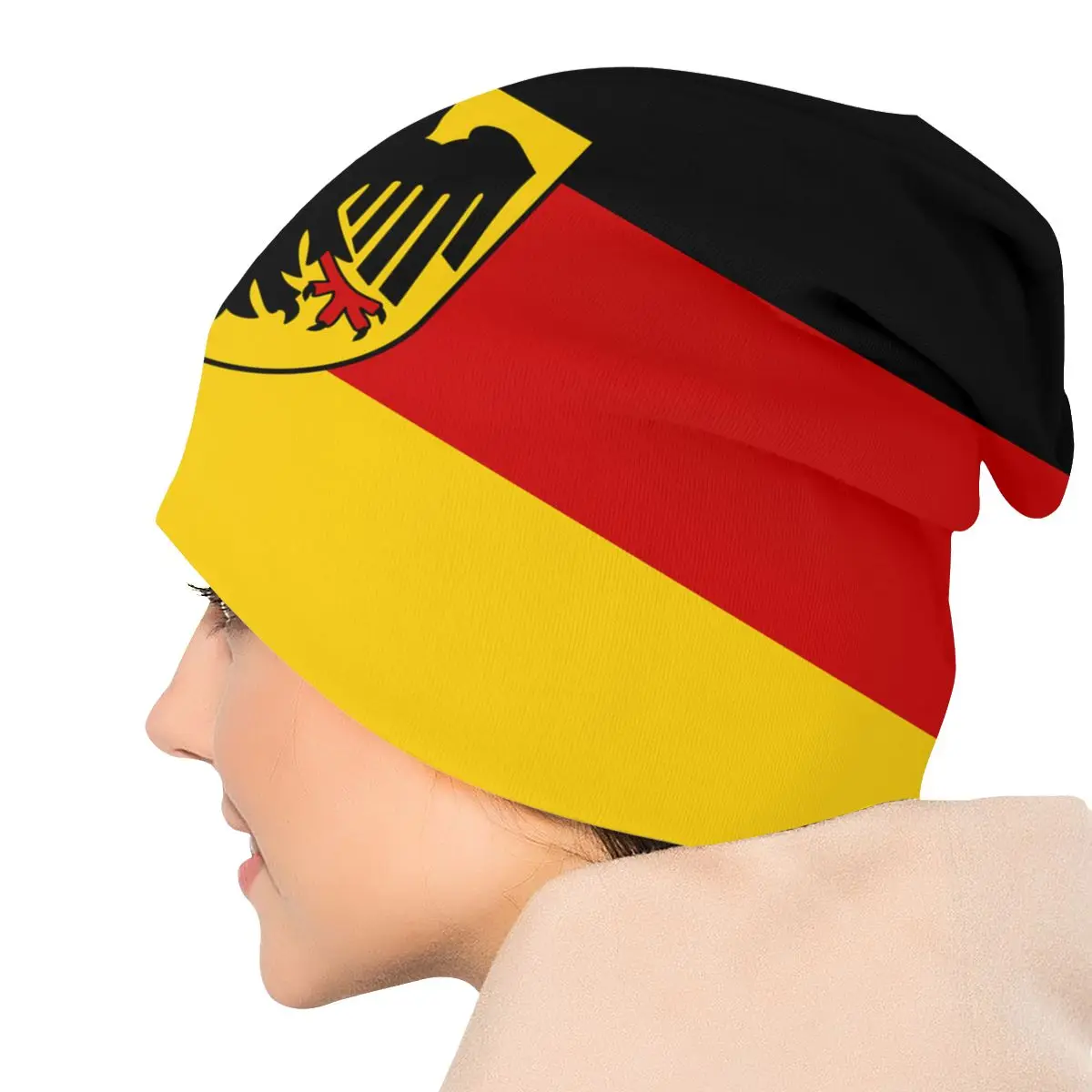 Custom Unisex Winter Warm Bonnet Homme Knitting Hats Street Germany Flag Beanie Cap Outdoor German Patriotic Beanies Caps For