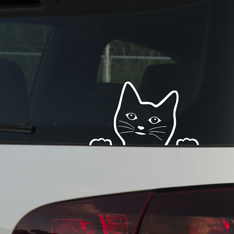 Creative Cat Car Stickers Decorative Accessories Waterproof Vinyl Reflective Cool Decals Cat Heart Stitching Car Stickers