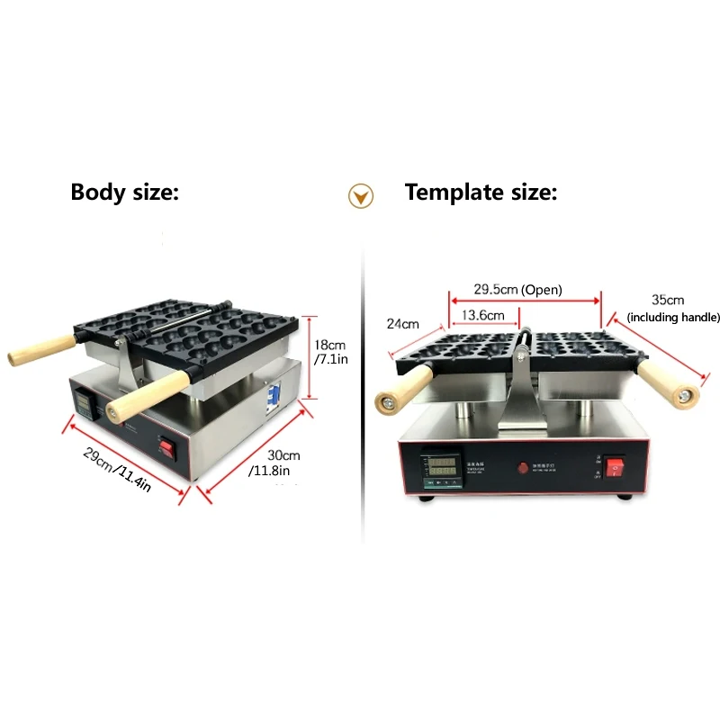Commercial Ball Waffle Cake Machine Spherical Waffle Baker Ball Shape Waffle Cake Making Machine Pellet Cake Maker