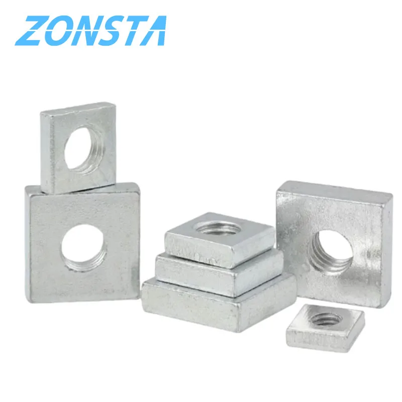 Carbon Steel Galvanized Zinc Plated Thin Square Nuts M2.5 M3 M3.5 M4 M5 M6 M8 Thin Quadrangle Block Compatible With Prusa MK3