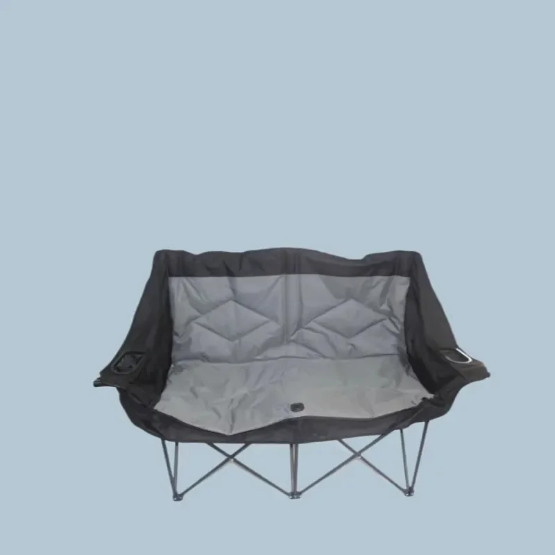 Large Cotton Padded Moon Chair for 3 People Portable Folding Outdoor Camping Recliner Thickened Leisure Sofa Indoor Use