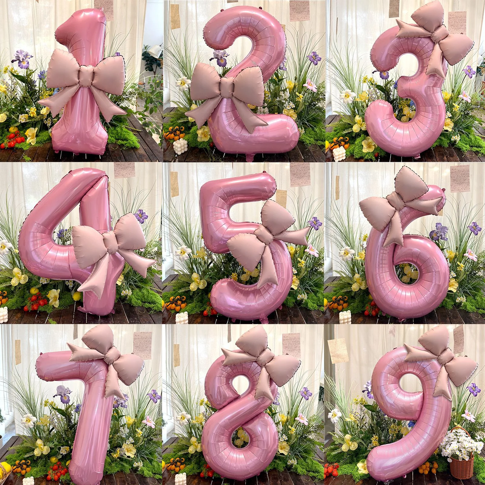 Globos de papel de aluminio con lazo Digital rosa de 40 pulgadas para niñas, decoración para fiesta de cumpleaños y boda, suministro de accesorios para fotos de fiesta