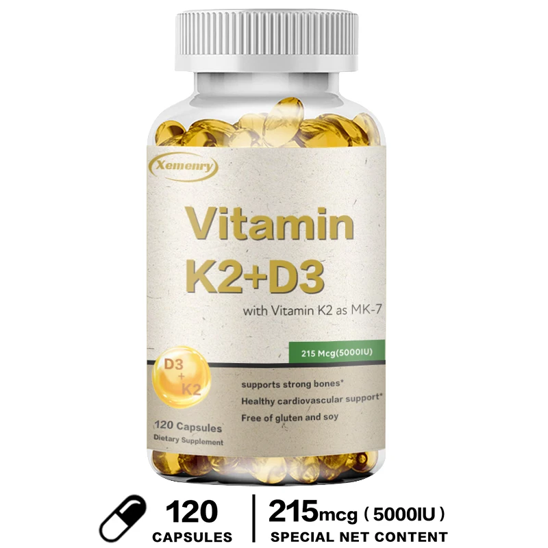 Vitamin K2 + D3 Supplement - Support Joint, Bone and Immune Health, Promotes Calcium Absorption