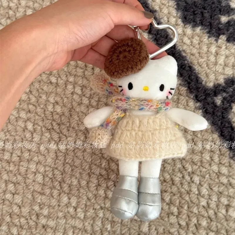 

Новый мультфильм Kawaii Sanrio Hello Kitty плюшевая кукла брелок подвески школьный рюкзак украшение для девочек Рождественский подарок домашний интерьер подарок