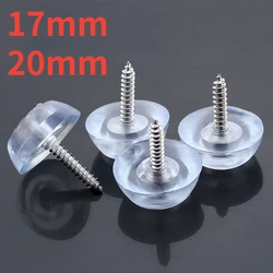 17mm/20mm Silicone Pad Transparent Soft Foot Nail Screw On Clear Rubber Feet Non-slip Pads For Furniture Floor Desk Protection