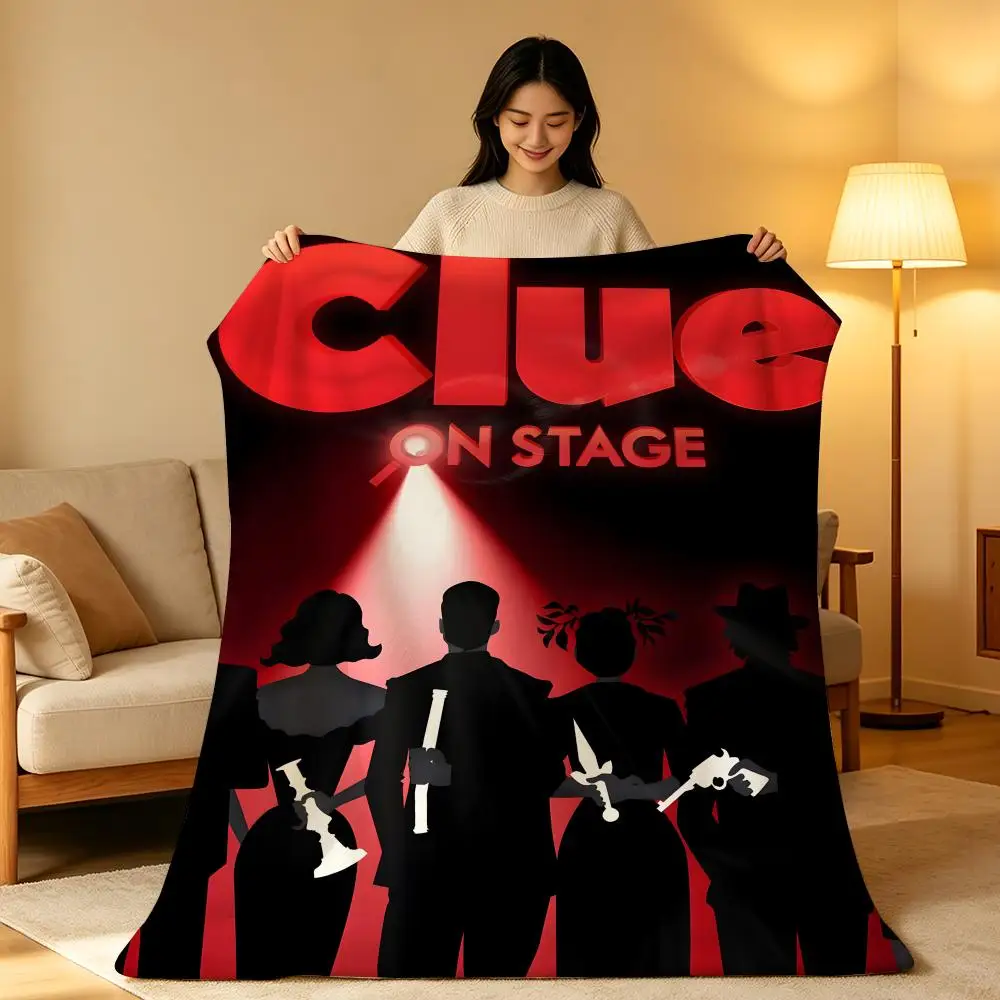 Couverture en peluche courte haute densité Game C-Cluedo C-Clue Throw, douce et agréable pour la peau, idéale pour la sieste sur le canapé ou les pièces climatisées