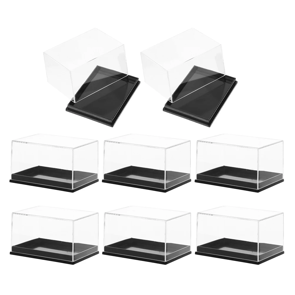 

8 Pcs Transparent Box Specimen Clear Display Case Gemstone Boxes Shell Conch Plastic Cases