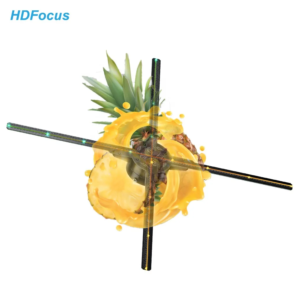 Proyector de holograma 3D LED para exteriores e interiores, 65Cm, para publicidad y educación, ventiladores holográficos OEM