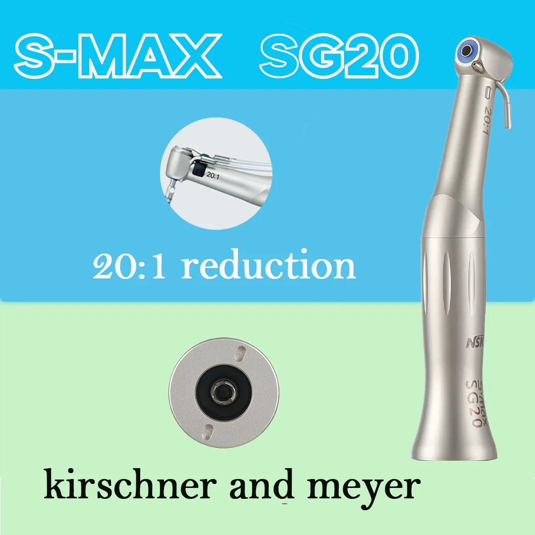 NSK S.Max SG20 20:1 reducción de turbina de aire contraángulo Dental pieza de mano de baja velocidad cirugía de implante contraángulo bolígrafos CE