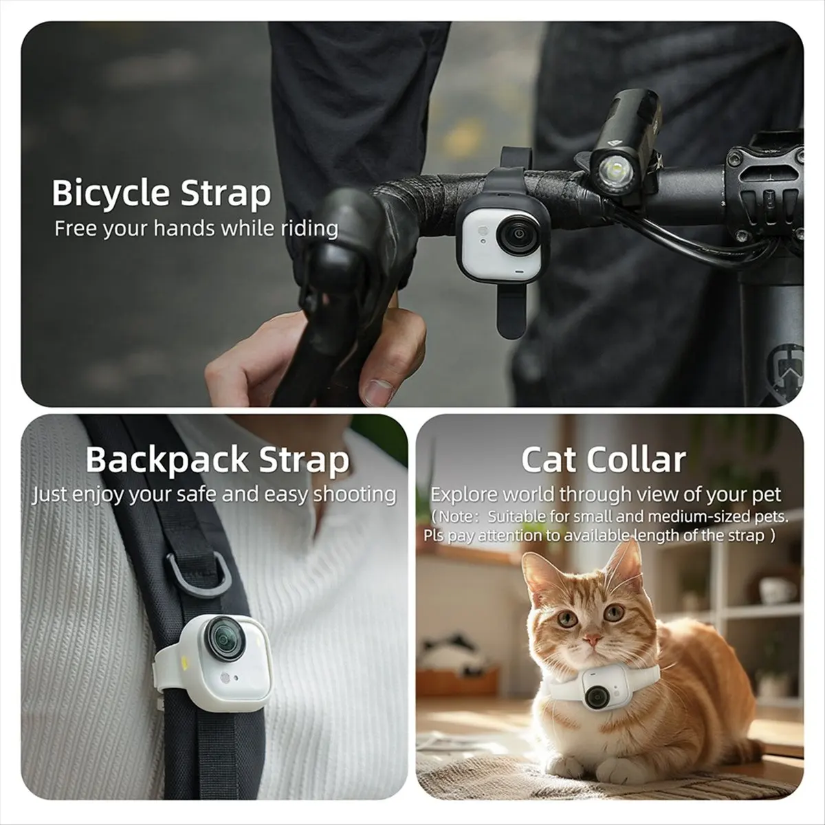 M85K  Expandable Strap for GO Ultra Silicone Protective Case Multi-Function Sports Camera Wrist Strap Black
