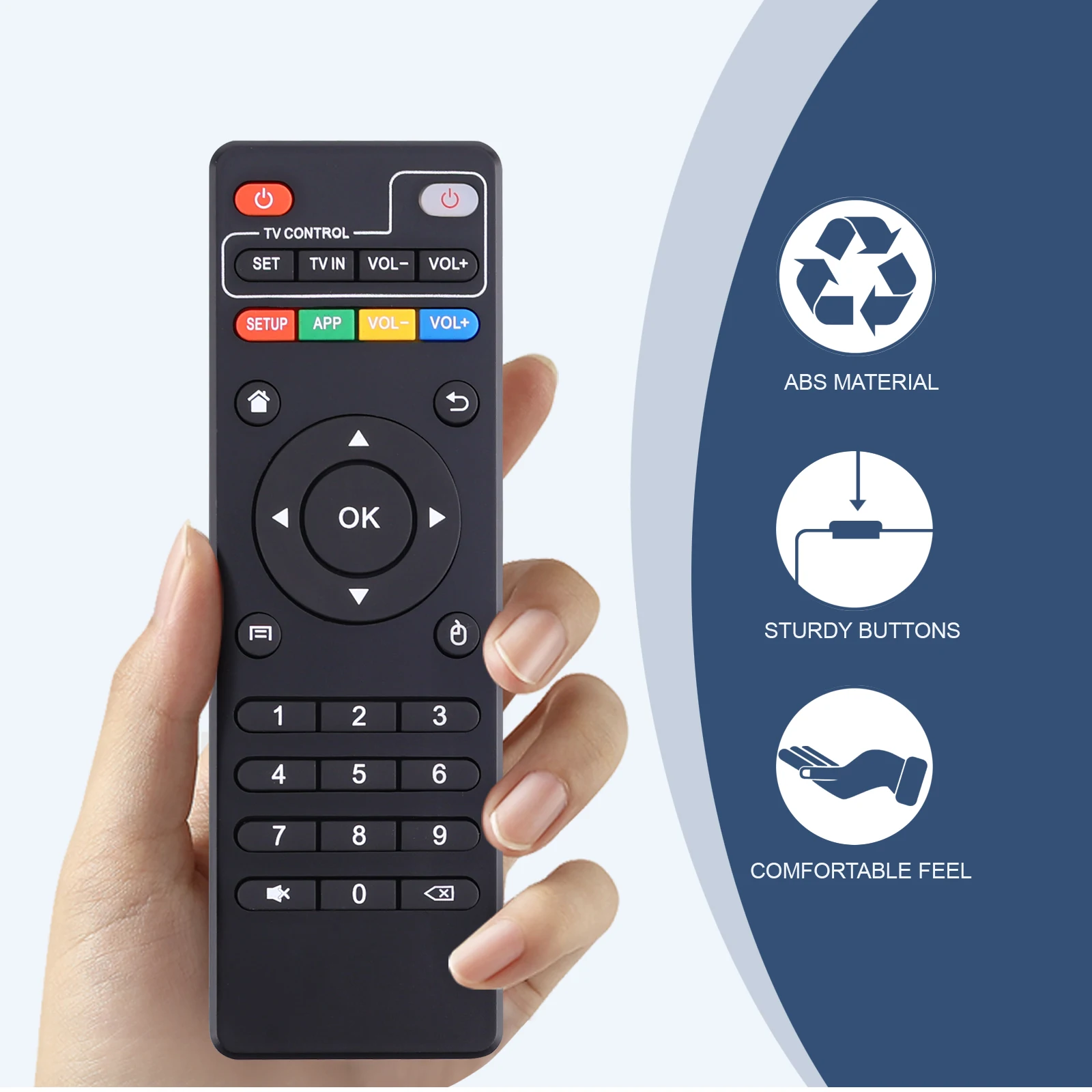 Controle Remoto Substituto para Android TV Box, Compatível com MXQ Pro 4K, T95, X96, H96, M8S, M8N e Outras Caixas de TV Inteligente