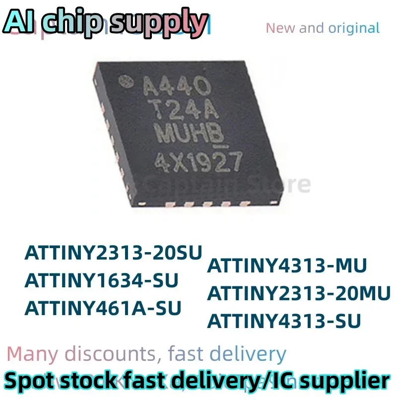 5PCS ATTINY4313-SU ATTINY2313-20SU ATTINY1634-SU ATTINY461A-SU ATTINY4313-MU ATTINY2313-20MU Circuito integrado MCU SOP20