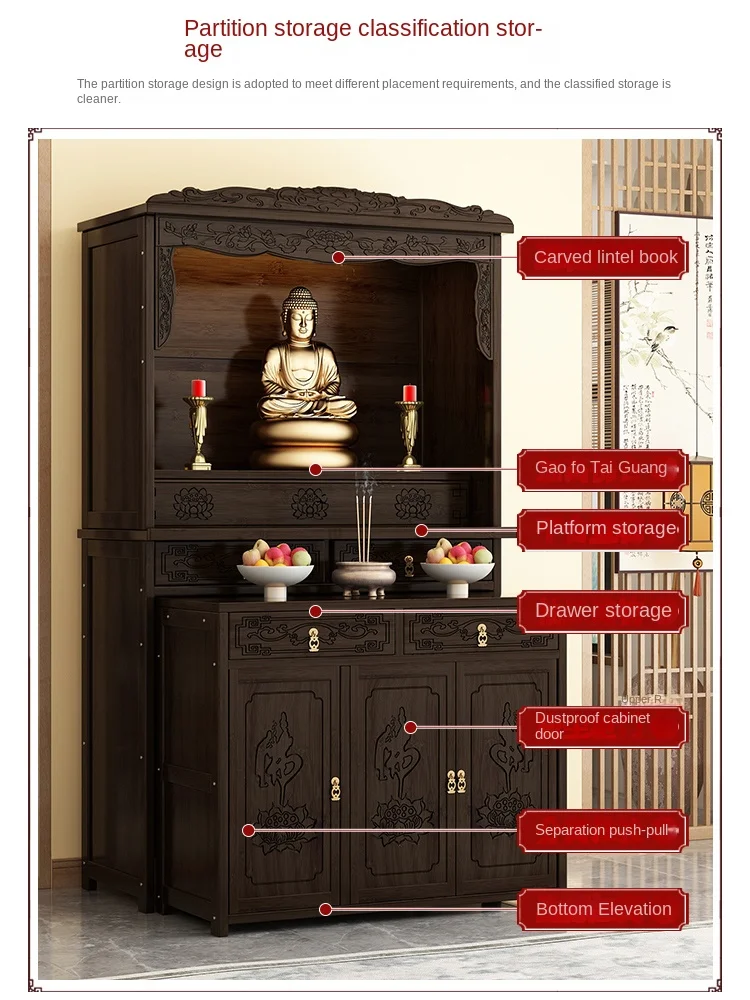 Imagem -02 - Chinese Buddha Santuário Stand Cabinet para Mesa Home Worship Novo