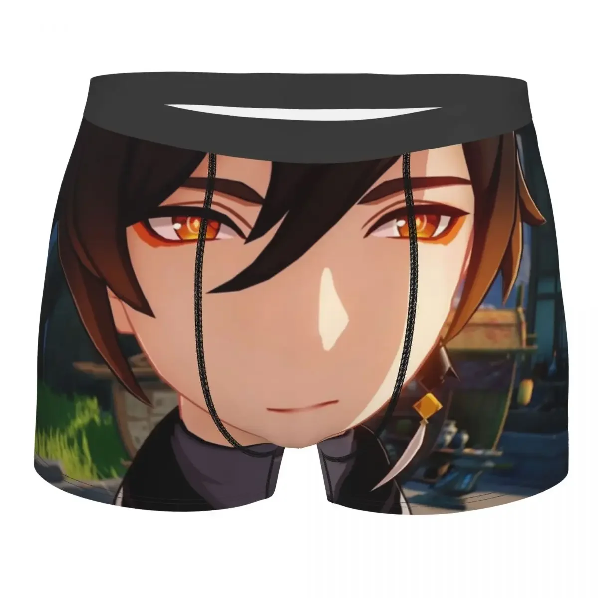 Zhongli Genshin Impact Underwear Men Sexy Printed Customized Anime Game Boxer Briefs Shorts Panties Soft Underpants