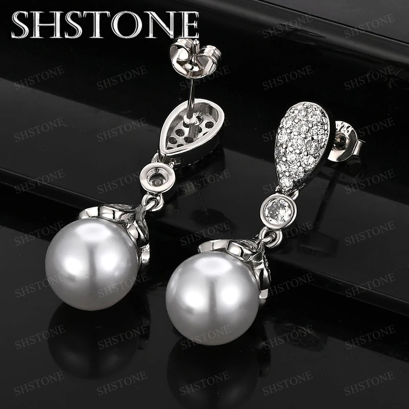 

High Quality 10mm Drop Earring 925 Sterling Silver Jewelry Fashion Accessories Women Engagement Party Fine Christmas Gifts