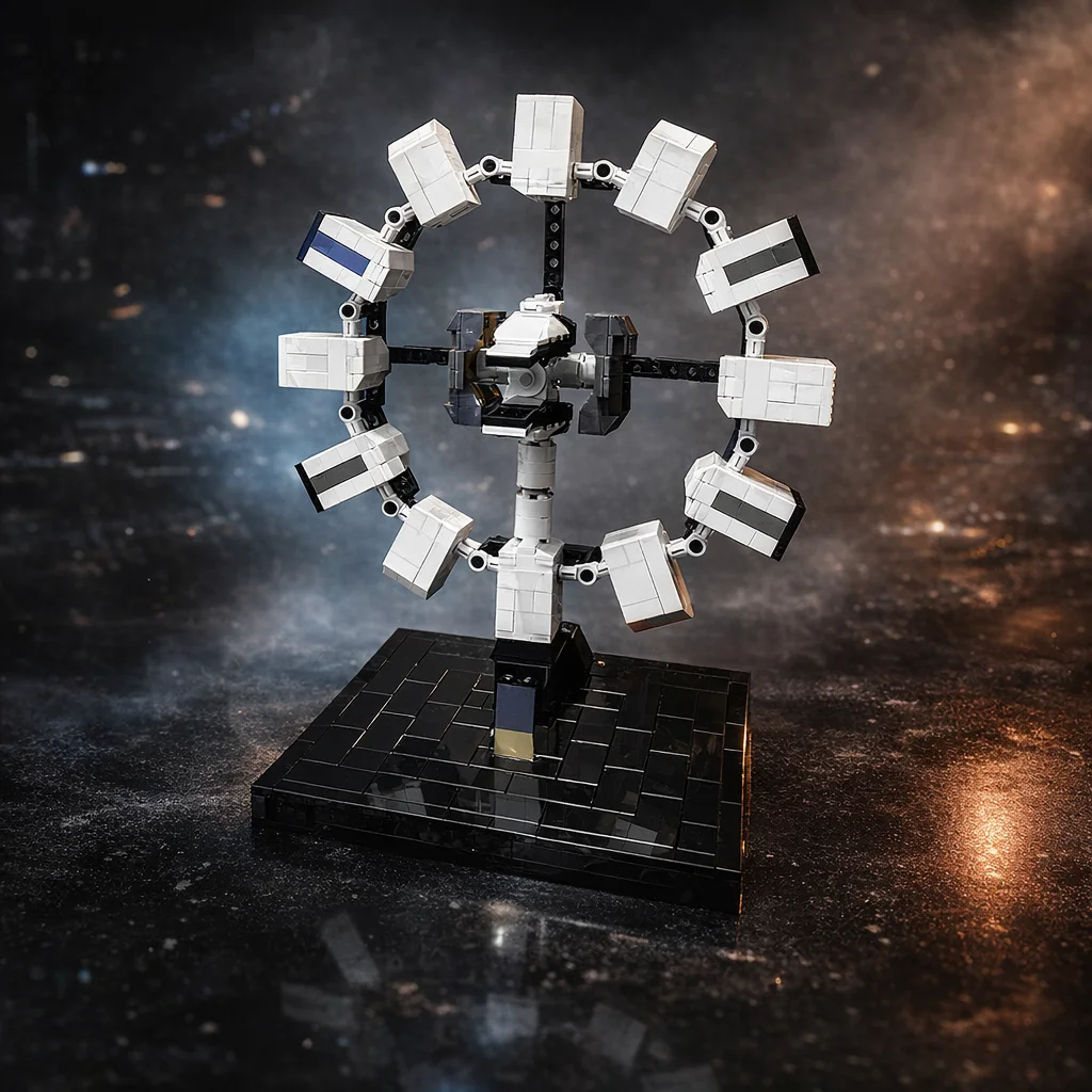 

MOC Sci-Fi Ring Starship Building Blocks Space Explorer Bricks Model DIY Assembly Set for Adult Fans Hobbyist Gift