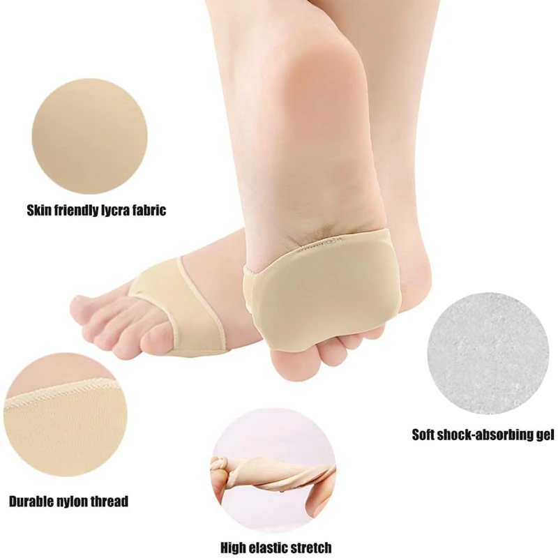 Forefoot Gel Pads Silicone Insoles for Shoes Metatarsal Pad Foot Breathable Shock Absorption Women Feet Pain Relief Shoe Cushion