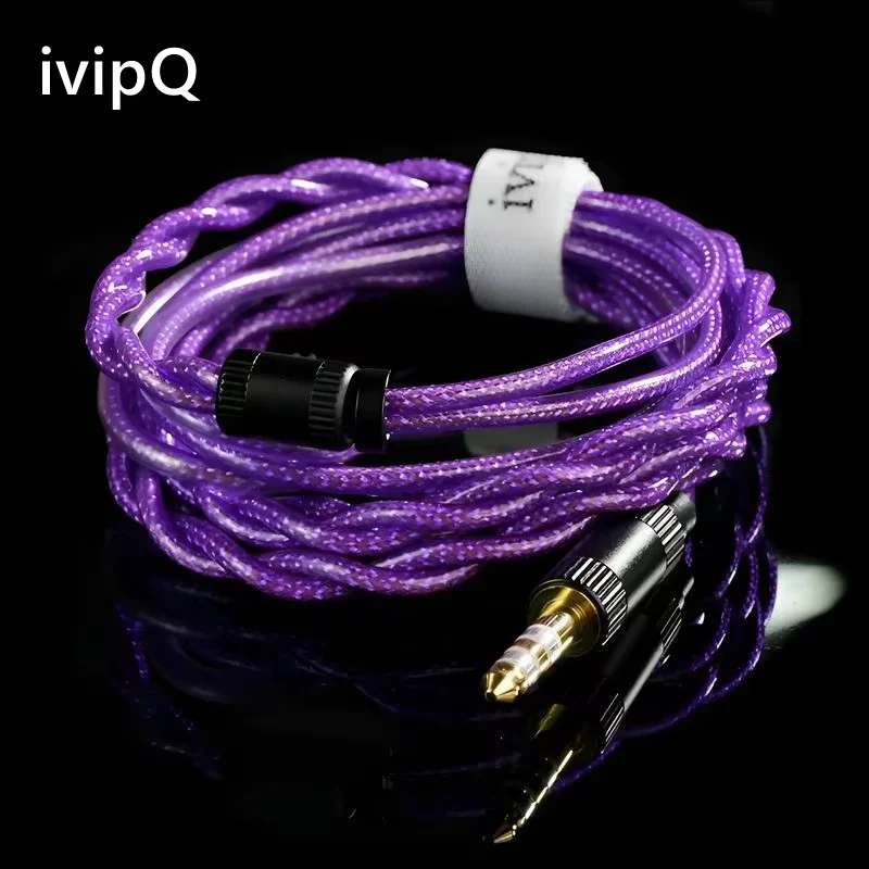 IvipQ-Elia 7N OCC+Single Crystal Silver Shielded High Purity HiFi Kabel do słuchawek 4.4mm 2Pin 0.78 MMCX IE900 IPX IEM — zdjęcie produktu 7