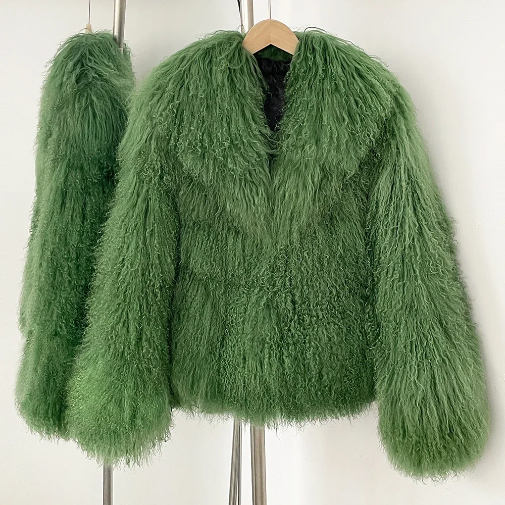 معطف فرو نسائي جديد لعام 2025 ملابس نسائية سميكة دافئة ملابس شتوية منغوليا الطبيعية معطف فرو الأغنام معطف حقيقي أنيق #4
