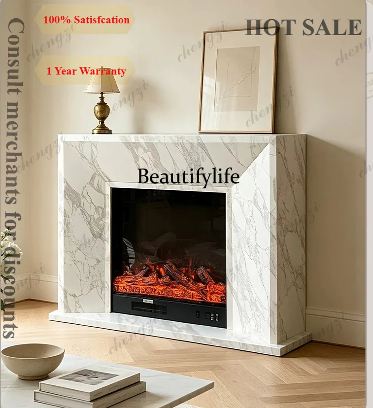 B567  Home living room French retro simulation flame art entrance entrance decorative fireplace cabinet customization
