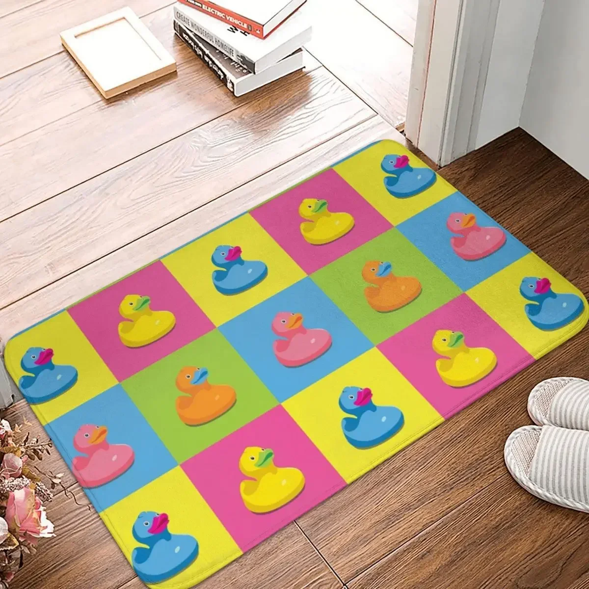 Rubber Duckies Pop Art Doormat Rug carpet Mat Footpad Polyester Anti-slip dust-proo Corridor Kitchen Bedroom balcony toilet