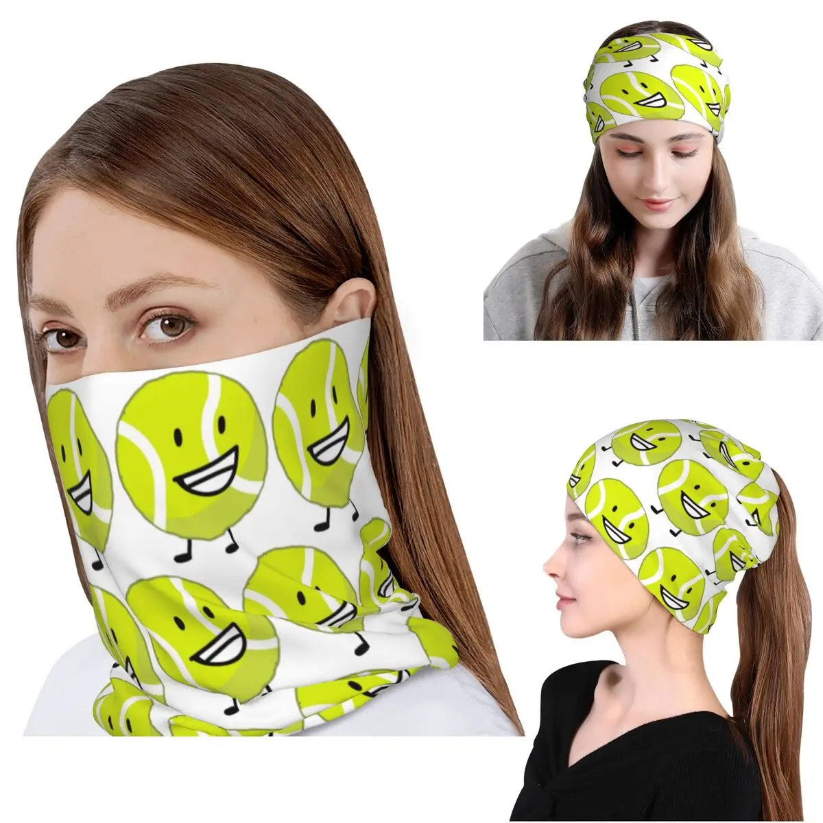 Bfb Tennis Ball Bandana Neck Gaiter Wrap Scarf Multi-use Headband Beanies Hat for Men Women Adult Breathable