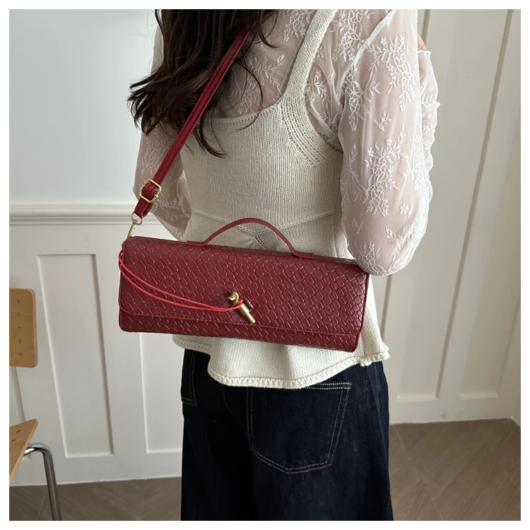 Bolso de Hombro Elegante con Textura Tejida, Estilo , Bolso de Mano para Cena, Bolso Cruzado para Mujer, Estilo Casua...