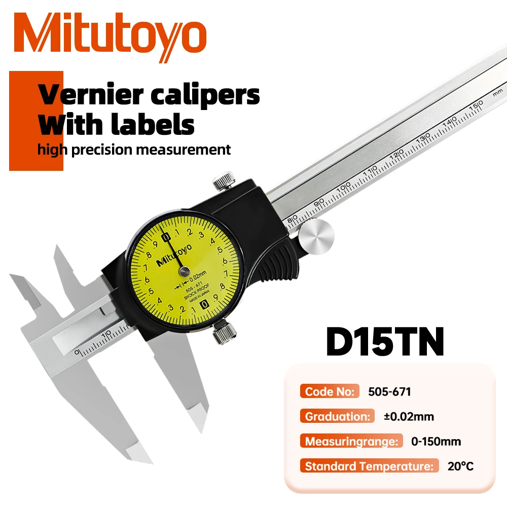 Mitutoyo 0-150mm Digital Caliper 0.02mm D15TN Measuring Tool Vernier Micrometer Measuring Tool Depth Gauge Instrument Pachometer