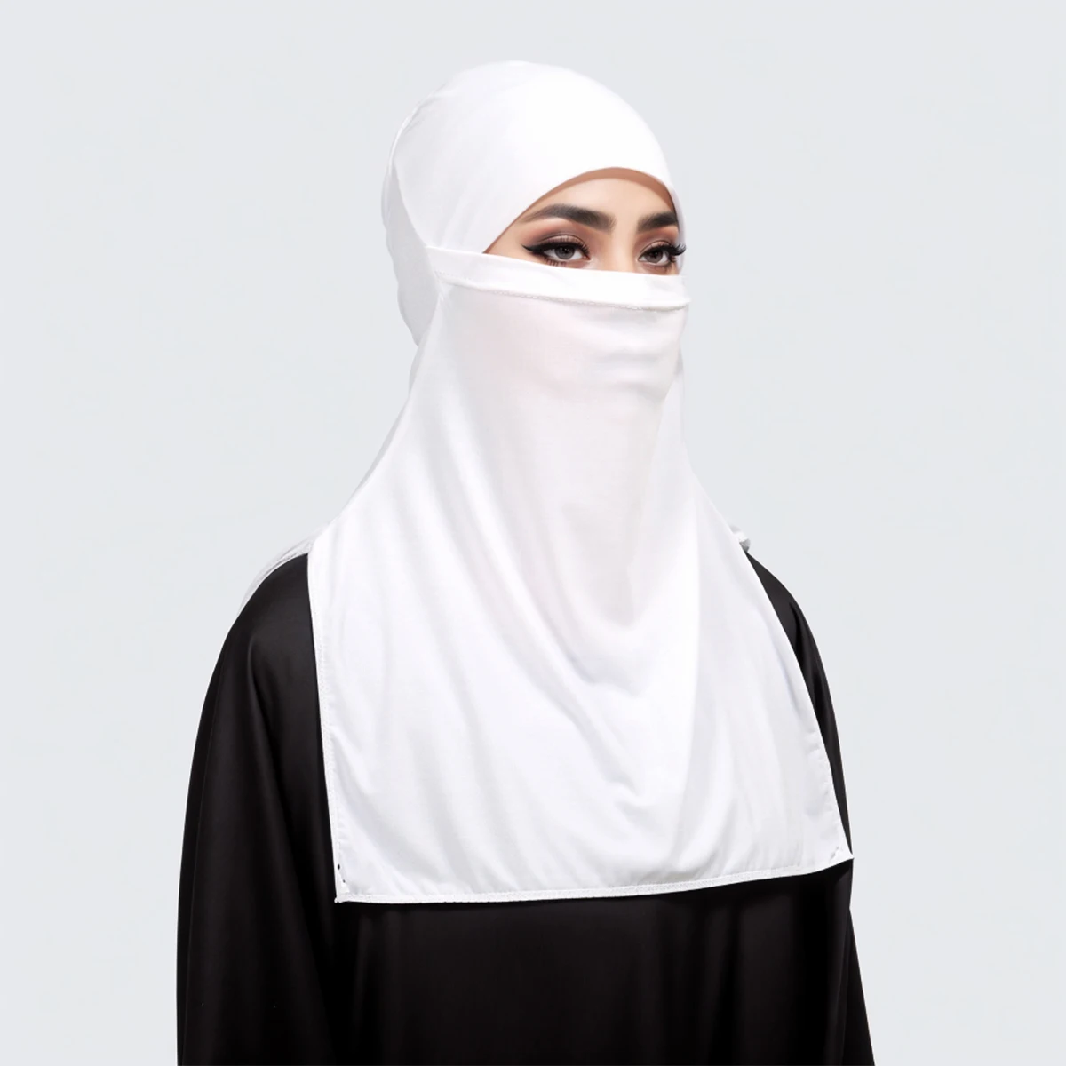 Effen Kleur Vrouwen Instant Hijab Kristal Hennep Gezicht Cover Zomer Zonnebrandcrème Masker Hoofddoek Beschermmasker Unisex 54*40Cm