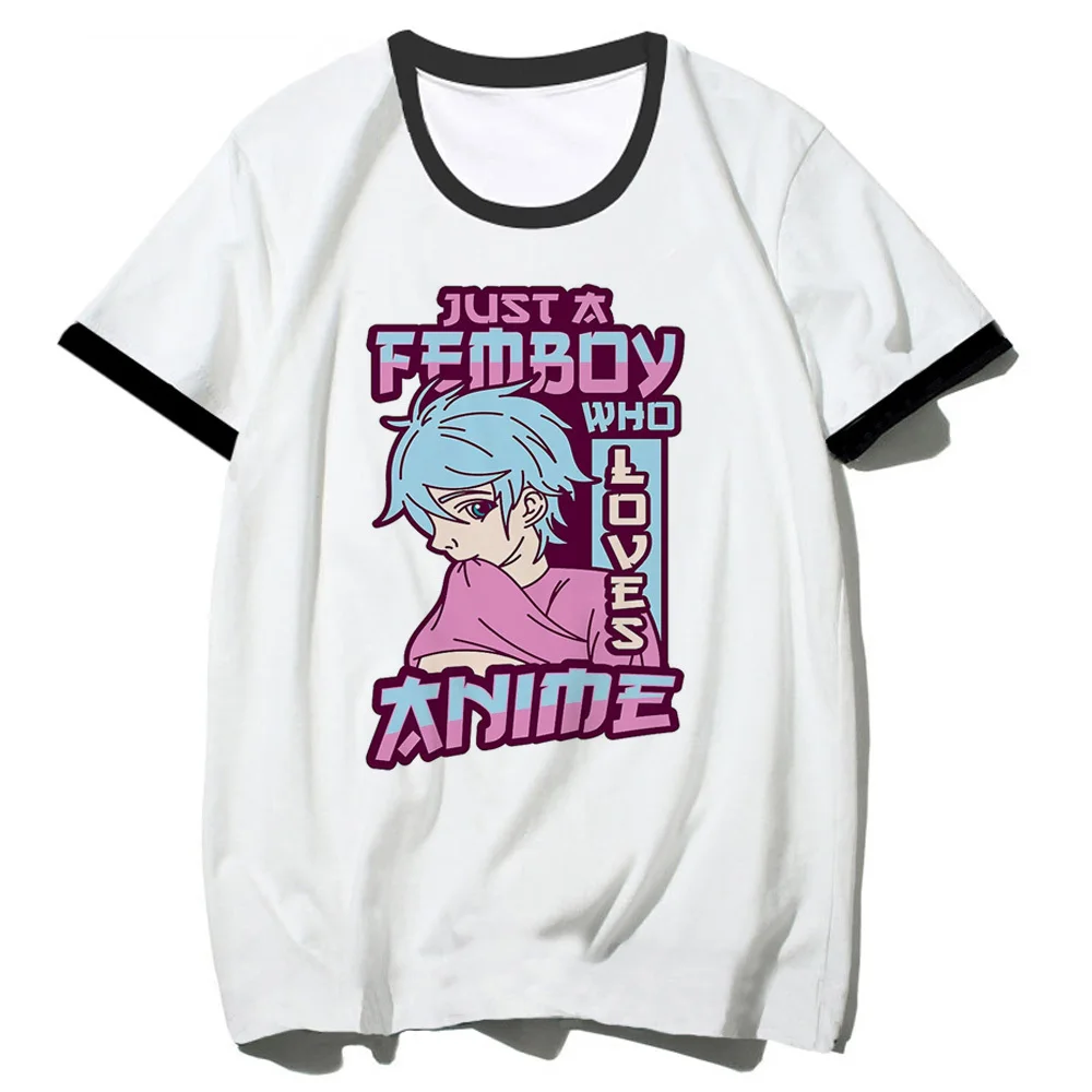 Femboy t-shirt girl harajuku  women Graphic Comfortable Breathable 80s top tees Gothic 80s anime 2000s Y2k Punk