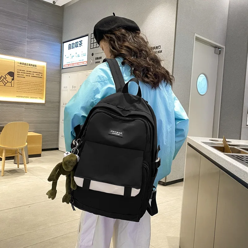 Podróżny chłopiec żeński zielony torba studencka mężczyźni wodoodporny nylonowy plecak pani Laptop uroczy torby dla uczniów modny plecak modne