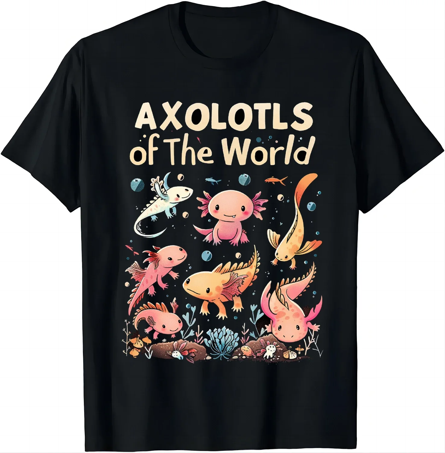 Axolotl Shirt Kawaii Axolotls of The WurId Axolotl Animals T-Shirt  Aesthetic  Women Clothing  Graphic T Shirts  Kawaii Clothes