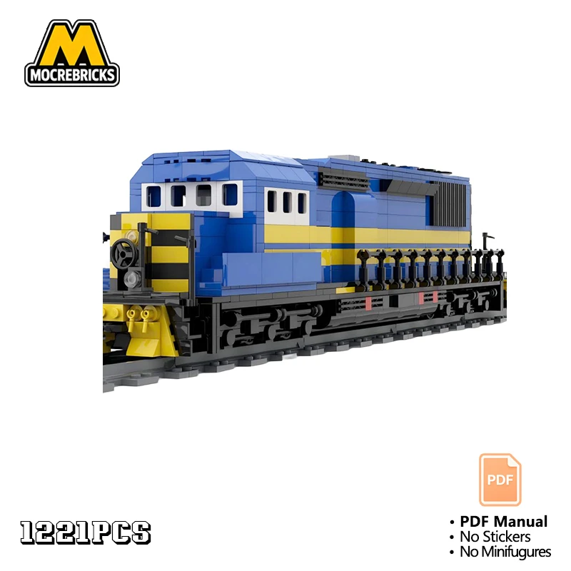 

MOC Heavy-Duty Diesel Locomotive Building Blocks Set 8-Wide Freight Railway Engine Model Assembly Adult Hobby Collection
